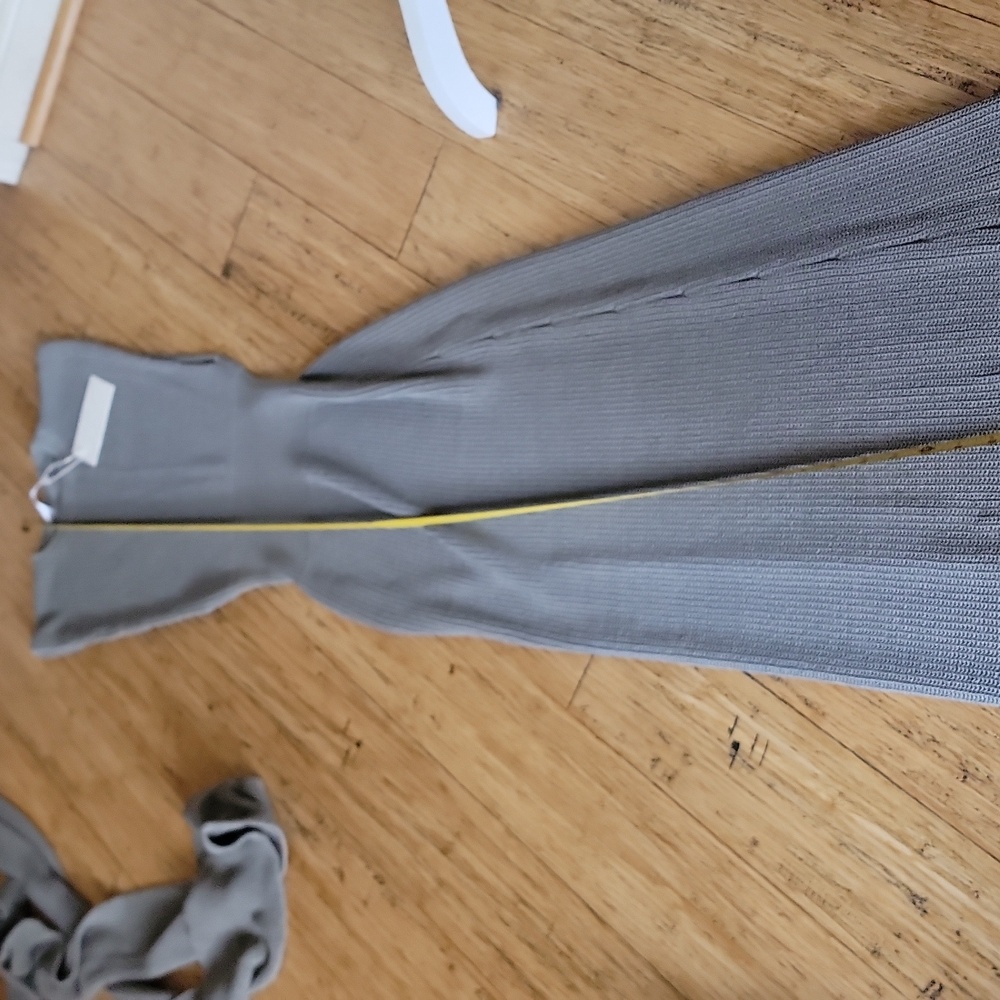 Aya Muse Size Small Elegant Green/Greyish Maxi Dress with Scarf - Picture 13 of 13